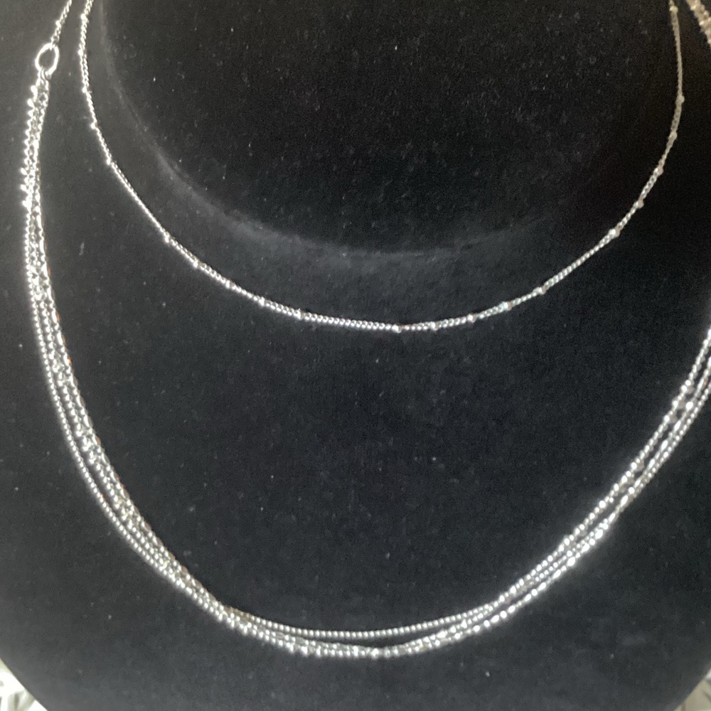 Delicate Multi-Strand Silver Layered Necklace - image 2